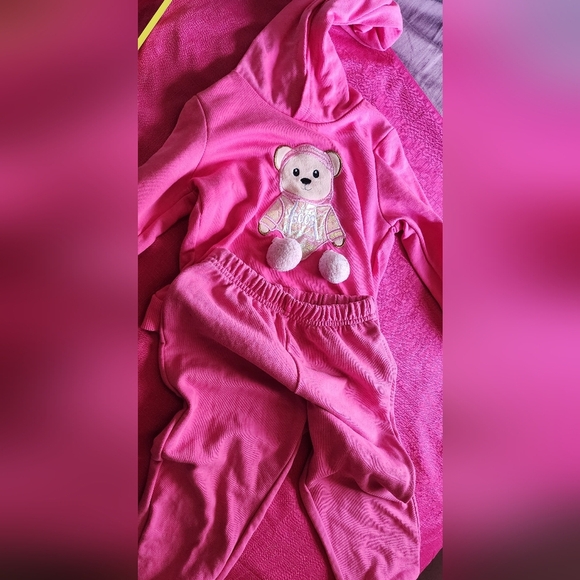 Pink Bear Hoodie and Pants Set - Picture 2 of 3